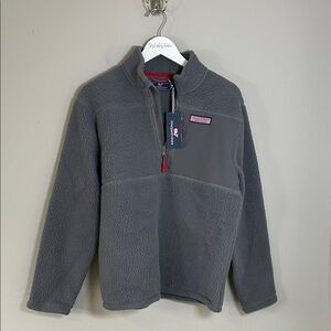 VINEYARD VINES STILLWATER SHERPA HALF ZIP PULLOVER  CHEST POCKET Sz M NEW